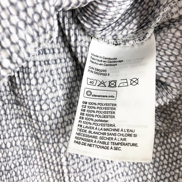 H&M Scoop Low Back Black White Print Tank Top S - Picture 9 of 9